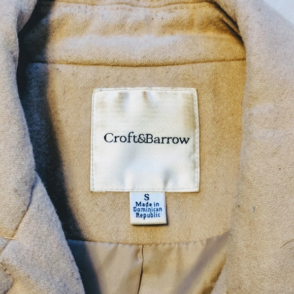 Croft & Barrow Beige Tan Pea Coat - Picture 8 of 8
